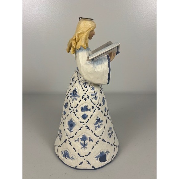 Jim Shore Heartwood Creek Singing Angel Figurine Blue White No Wings 2003 - Picture 6 of 11